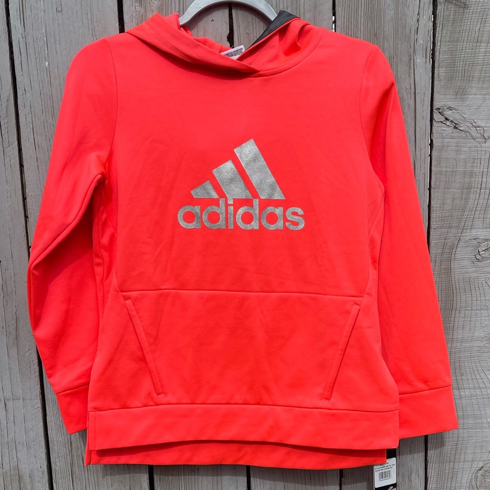 Pink sports hoodie from adidas l/g (14) size for kids